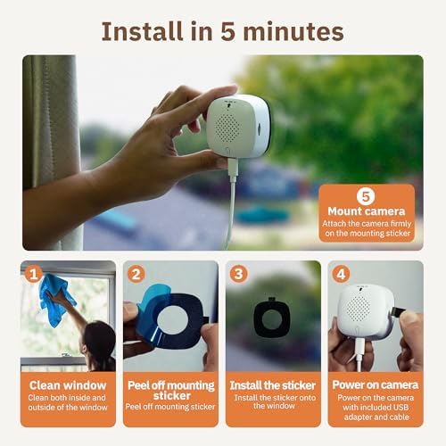 3MP 2K Window Camera,2.4GHz&5GHz WiFi Indoor Cameras for Home Security 2 Pack with ChroMax Al Color Night Vision,Person & Motion Detection,24/7 Recording,Easy&Quick Install - Image 4