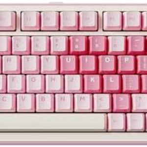 YUNZII B75 PRO Wireless Mechanical Keyboard,75% Layout with Knob,Hot Swap Gasket Custom Structure,Creamy Pre-lubed Switches,RGB Backlit,Bluetooth/Type-C/2.4G for Win/Mac(Milk Switch,Pink)